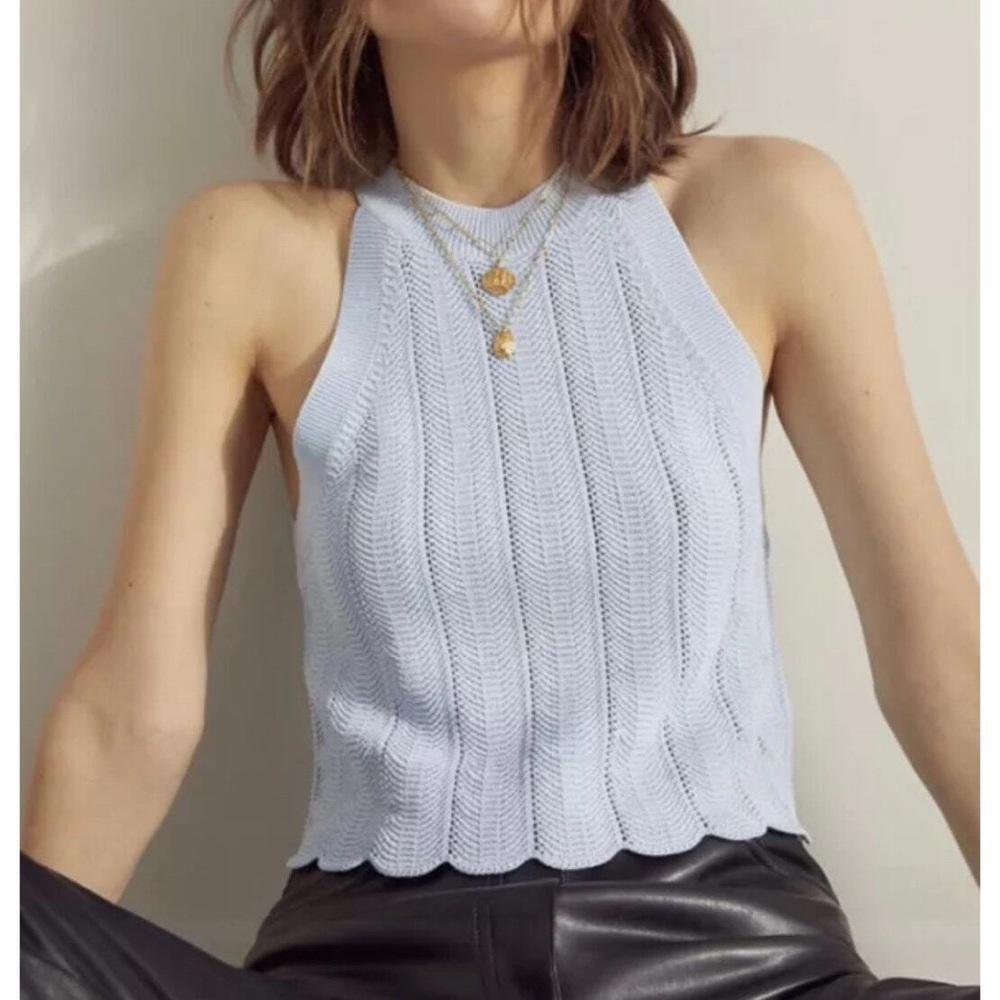 Aritzia Wilfred Knit Halter Scalloped Hem - Lilac - XS